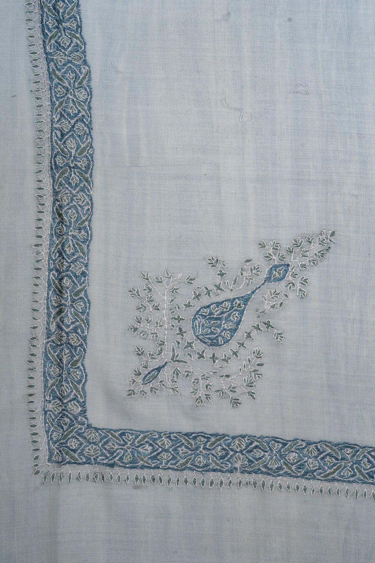 Azure Whisper Rumal — Sozni Hand Embroidered