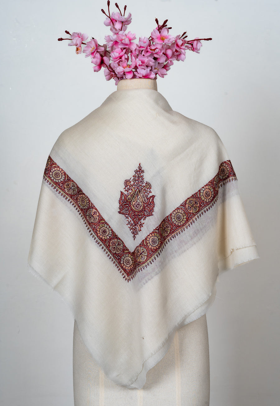 Crimson Heritage Rumal — Sozni Hand Embroidered