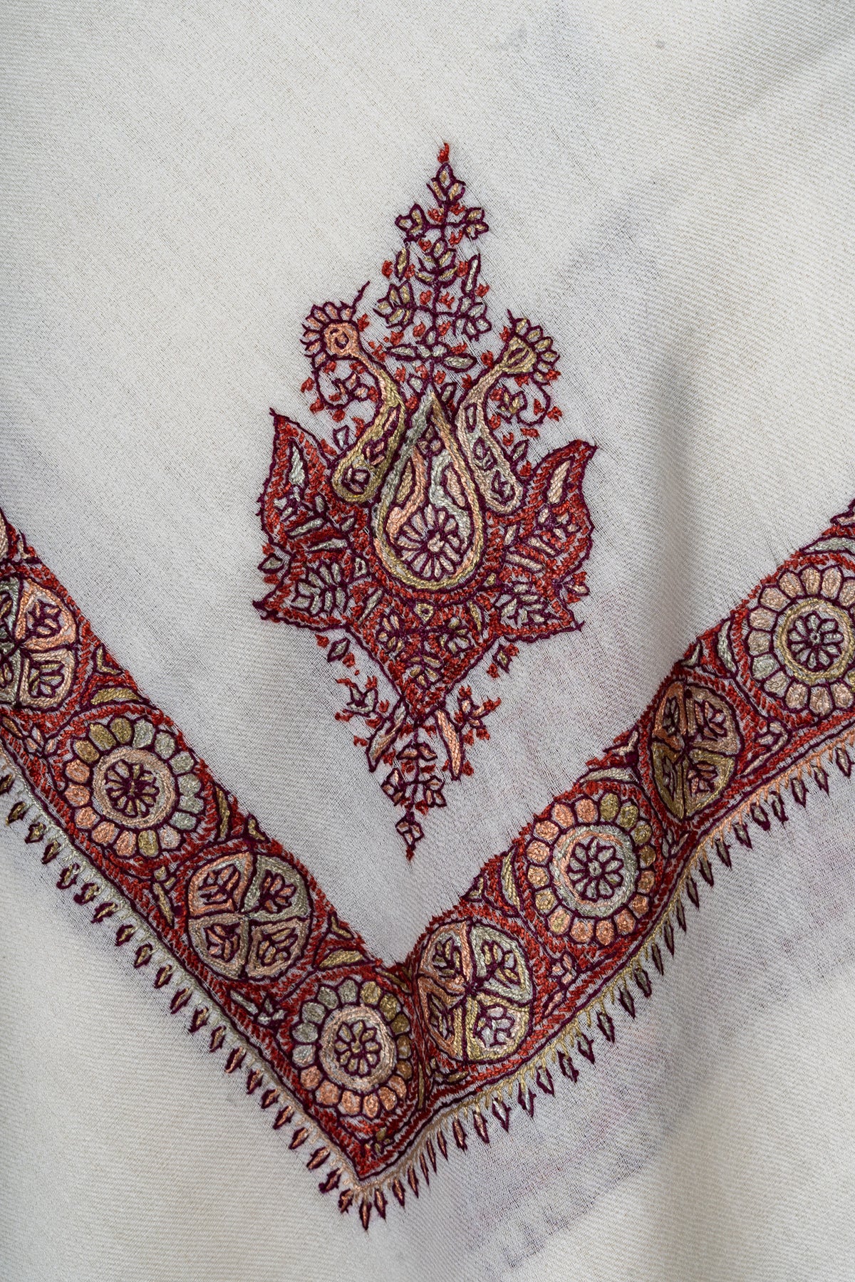Crimson Heritage Rumal — Sozni Hand Embroidered