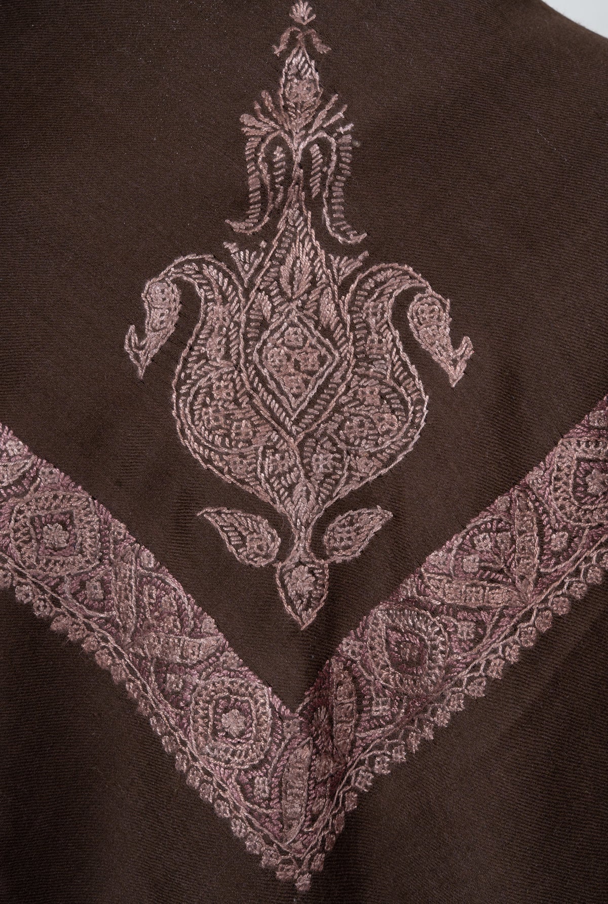 Cocoa Drift Rumal — Sozni Hand Embroidered