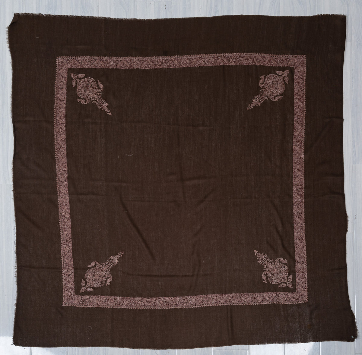 Cocoa Drift Rumal — Sozni Hand Embroidered