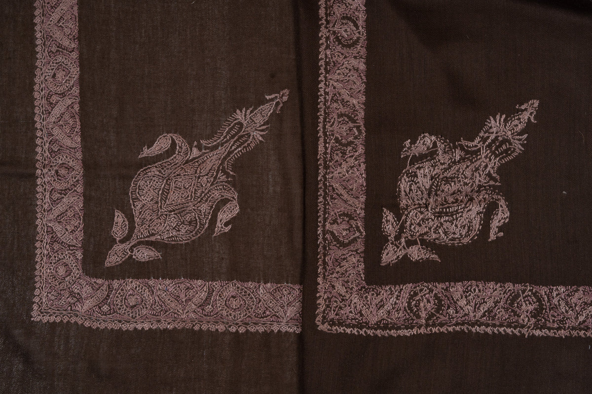 Cocoa Drift Rumal — Sozni Hand Embroidered