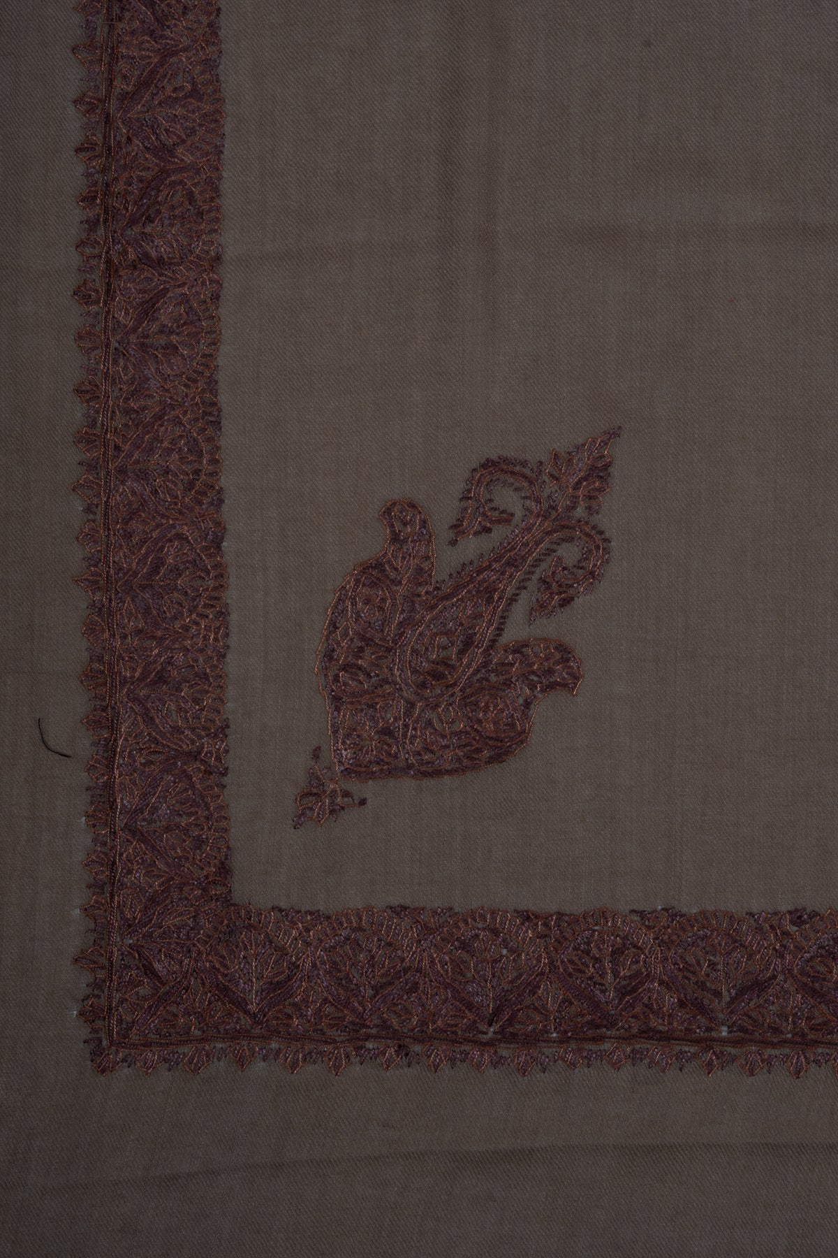 Taupe Ember Rumal — Sozni Hand Embroidered