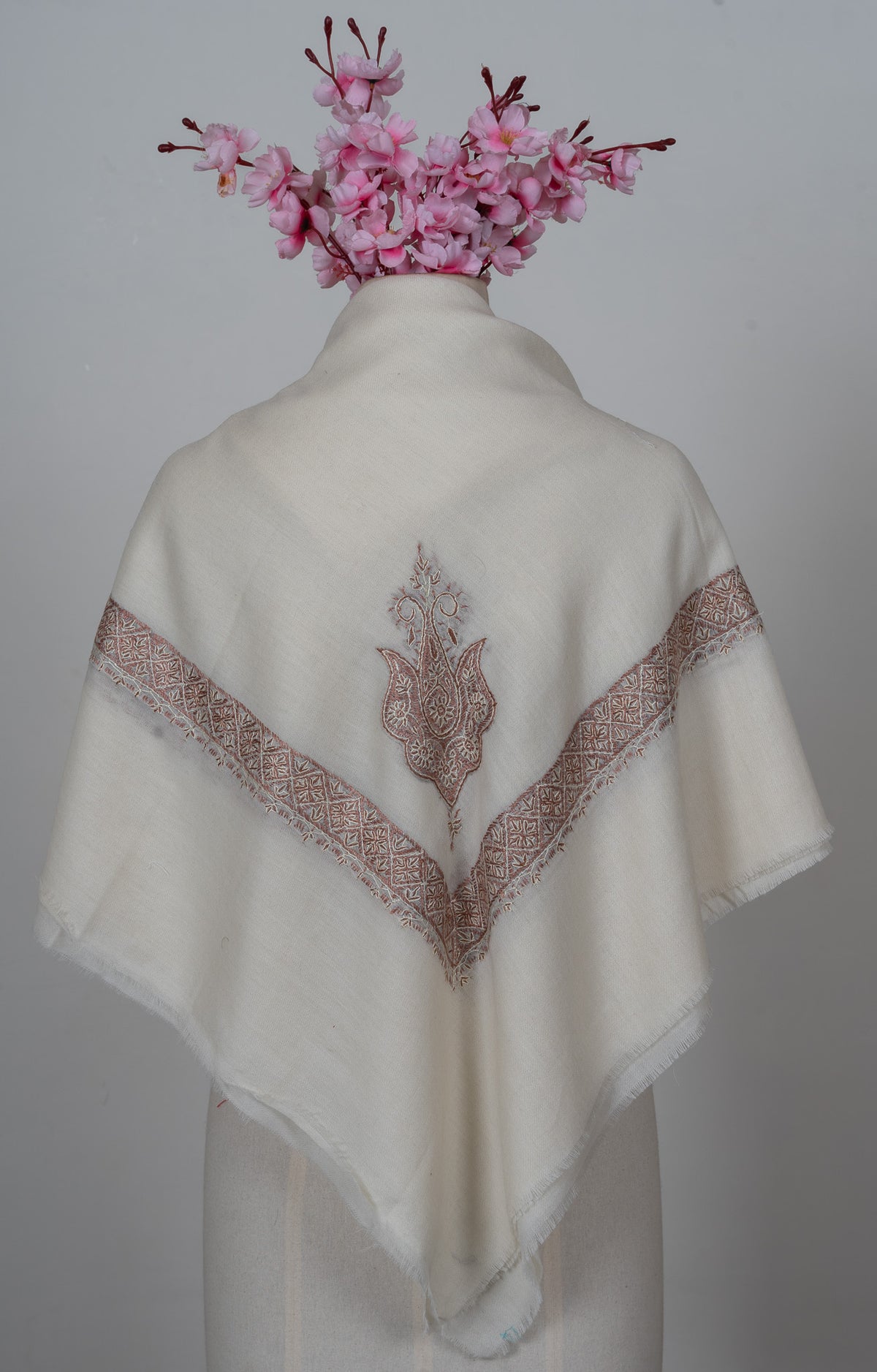 Blush Sand Rumal — Sozni Hand Embroidered