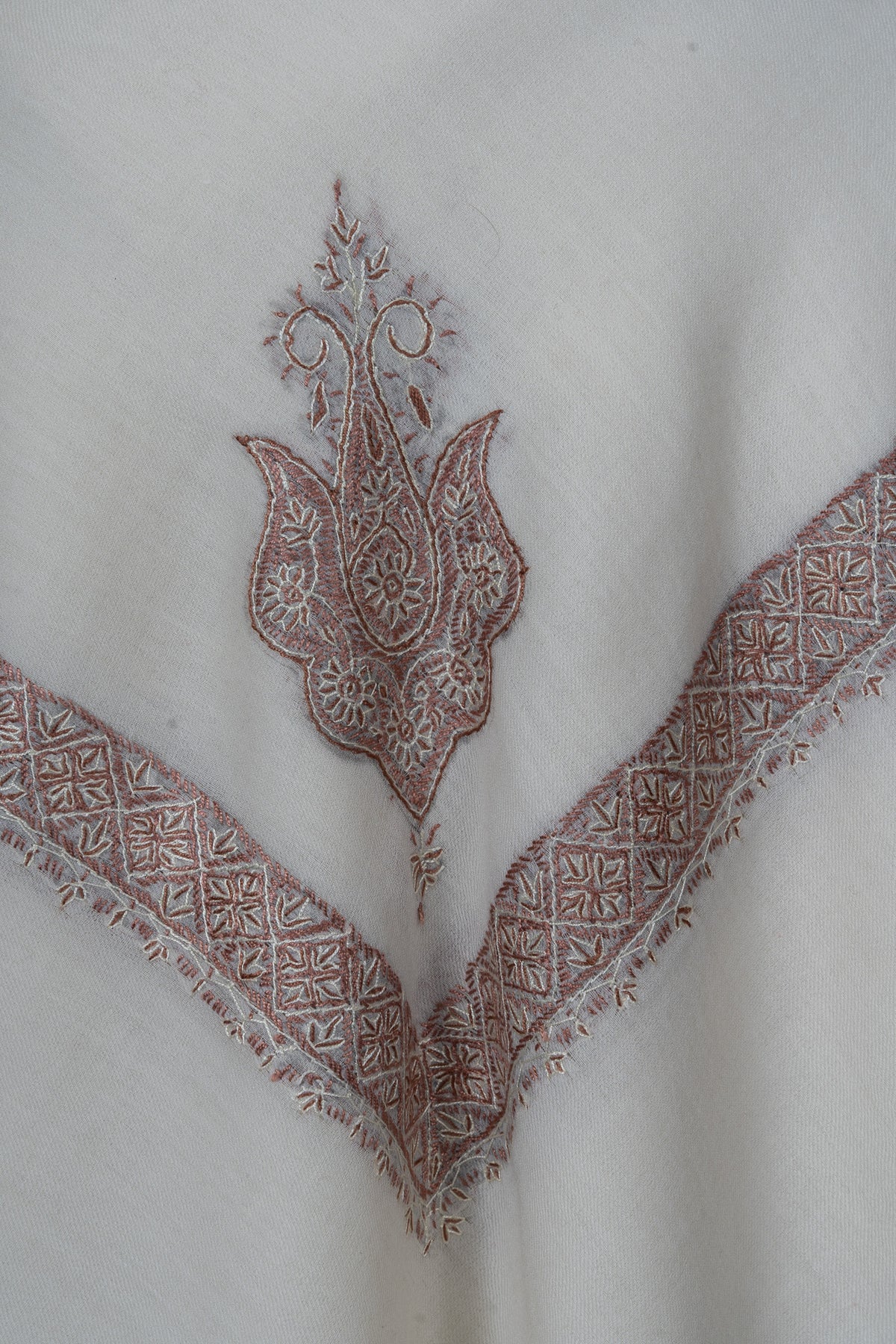 Blush Sand Rumal — Sozni Hand Embroidered