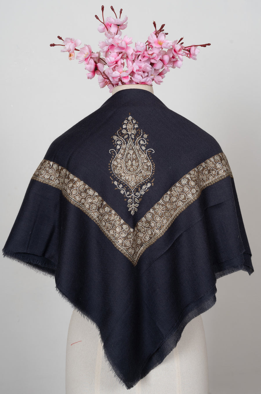 Midnight Crest Rumal — Sozni Hand Embroidered