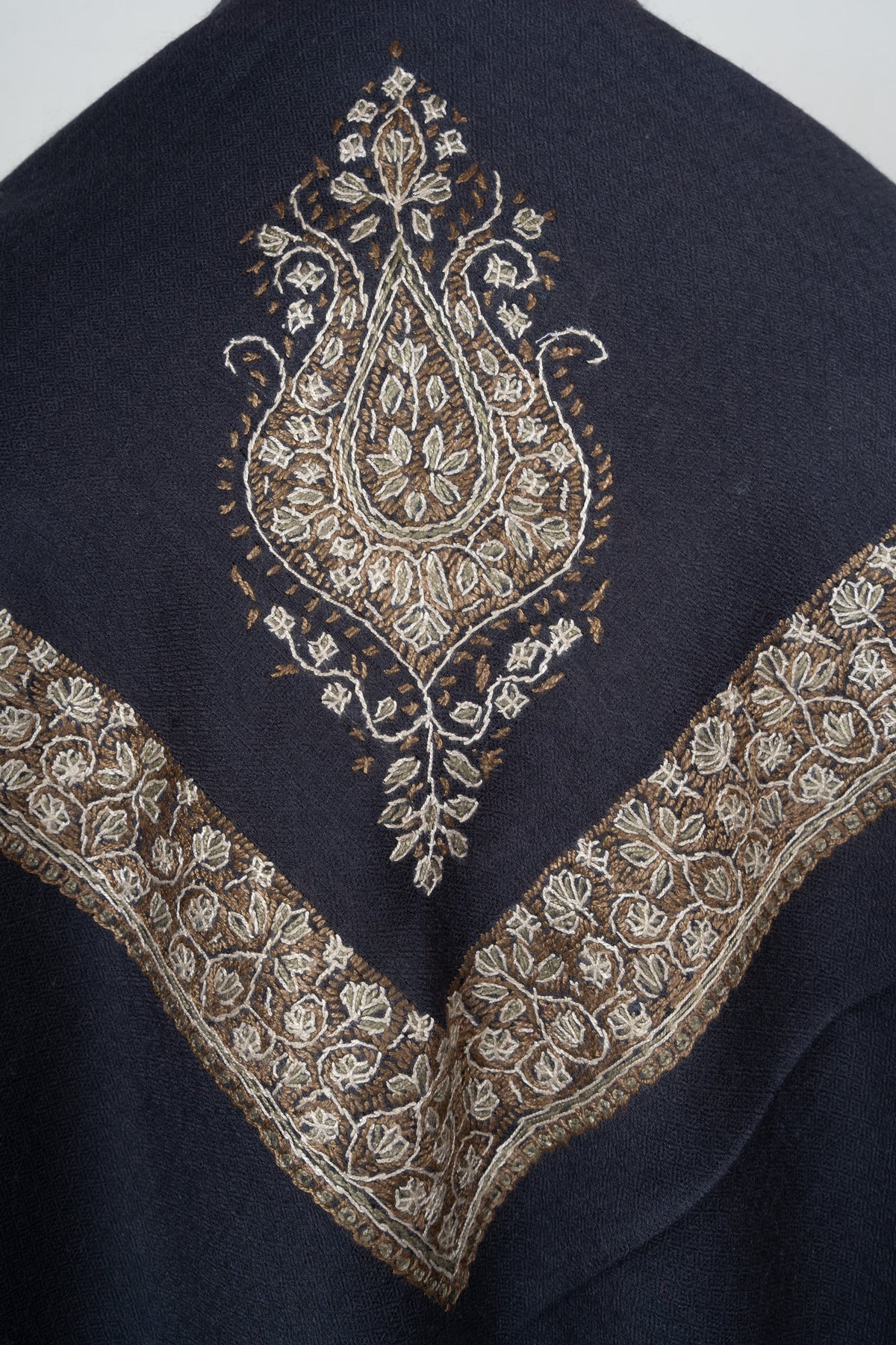 Midnight Crest Rumal — Sozni Hand Embroidered