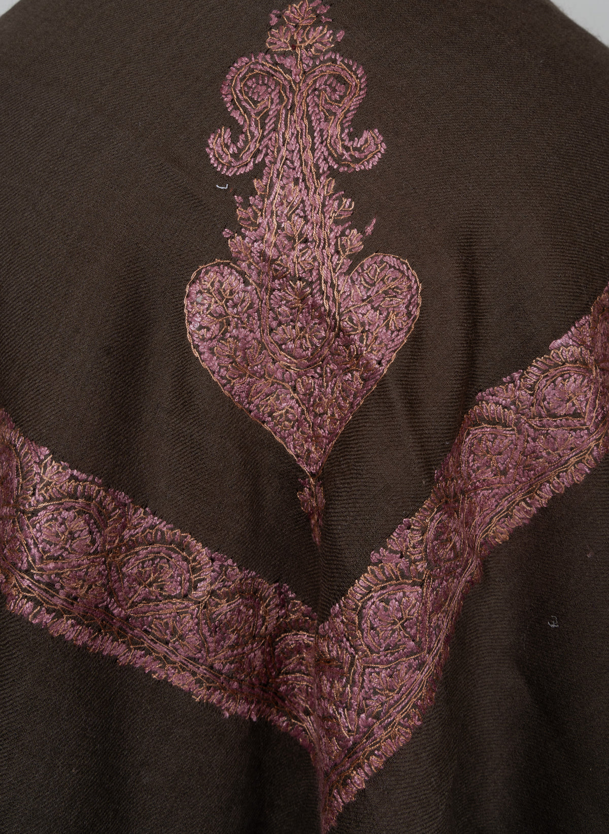 Cocoa Rose Rumal — Sozni Hand Embroidered