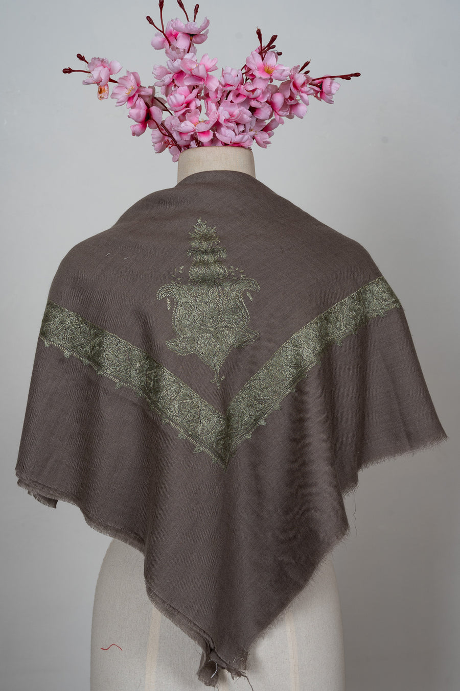 Moss Dusk Rumal — Sozni Hand Embroidered