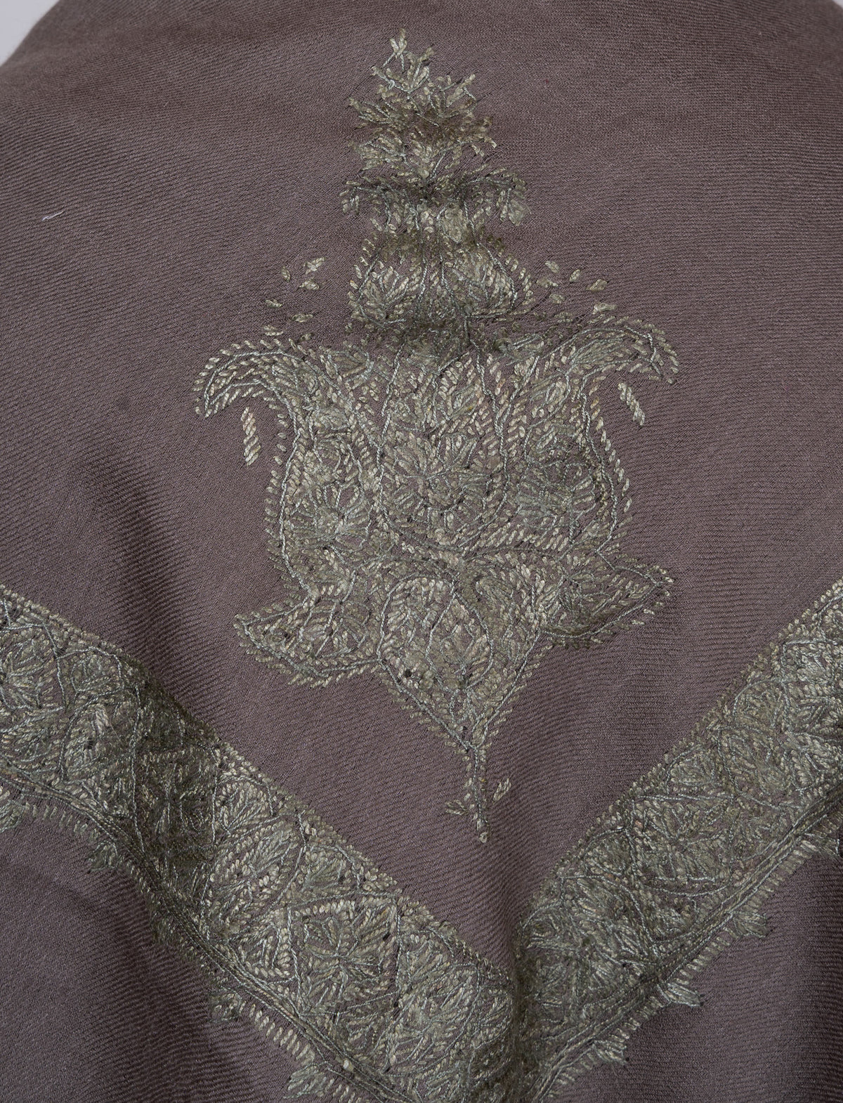 Moss Dusk Rumal — Sozni Hand Embroidered