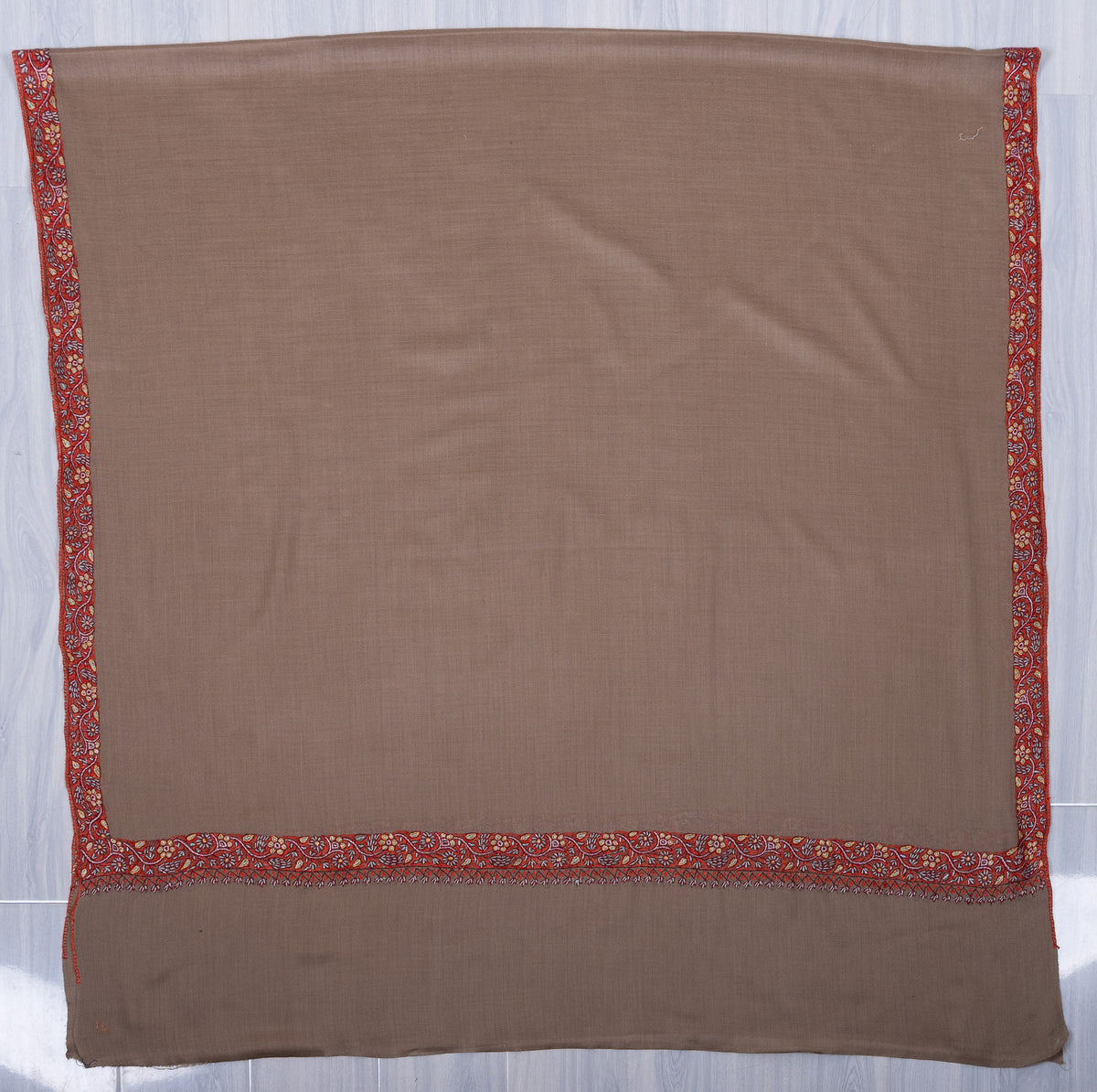 Sandstone Bloom 2.5 Yards Sozni Hand Embroidered Shawl