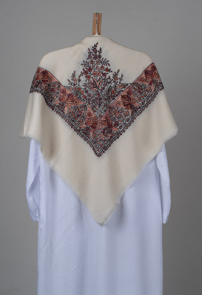 Ivory Autumn Rumal — Sozni Hand Embroidered