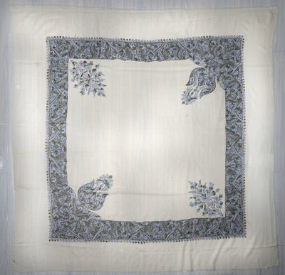 Ivory Sky Rumal — Sozni Hand Embroidered