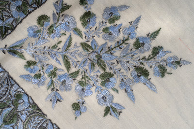 Ivory Sky Rumal — Sozni Hand Embroidered