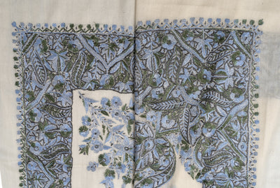 Ivory Sky Rumal — Sozni Hand Embroidered