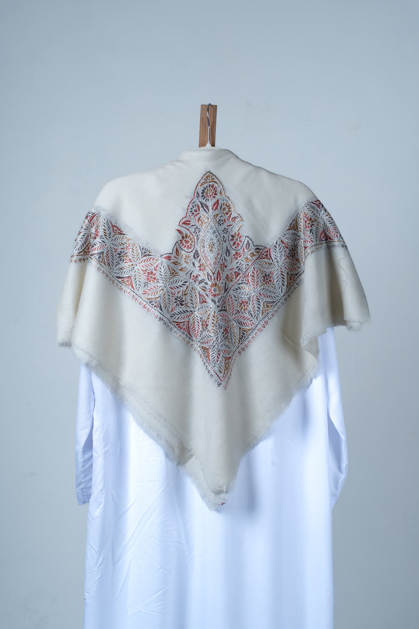 Charcoal Flame Rumal — Sozni Hand Embroidered
