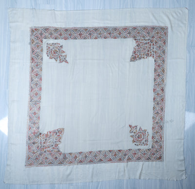 Charcoal Flame Rumal — Sozni Hand Embroidered