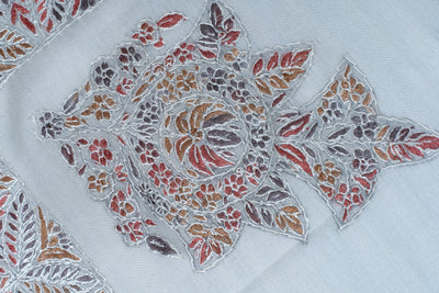 Charcoal Flame Rumal — Sozni Hand Embroidered