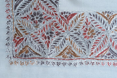 Charcoal Flame Rumal — Sozni Hand Embroidered