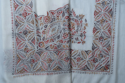 Charcoal Flame Rumal — Sozni Hand Embroidered