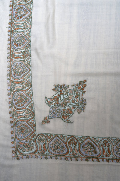 Pearl Sage Rumal — Sozni Hand Embroidered