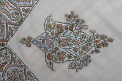 Pearl Sage Rumal — Sozni Hand Embroidered