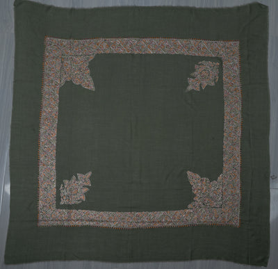 Forest Bloom Rumal — Sozni Hand Embroidered
