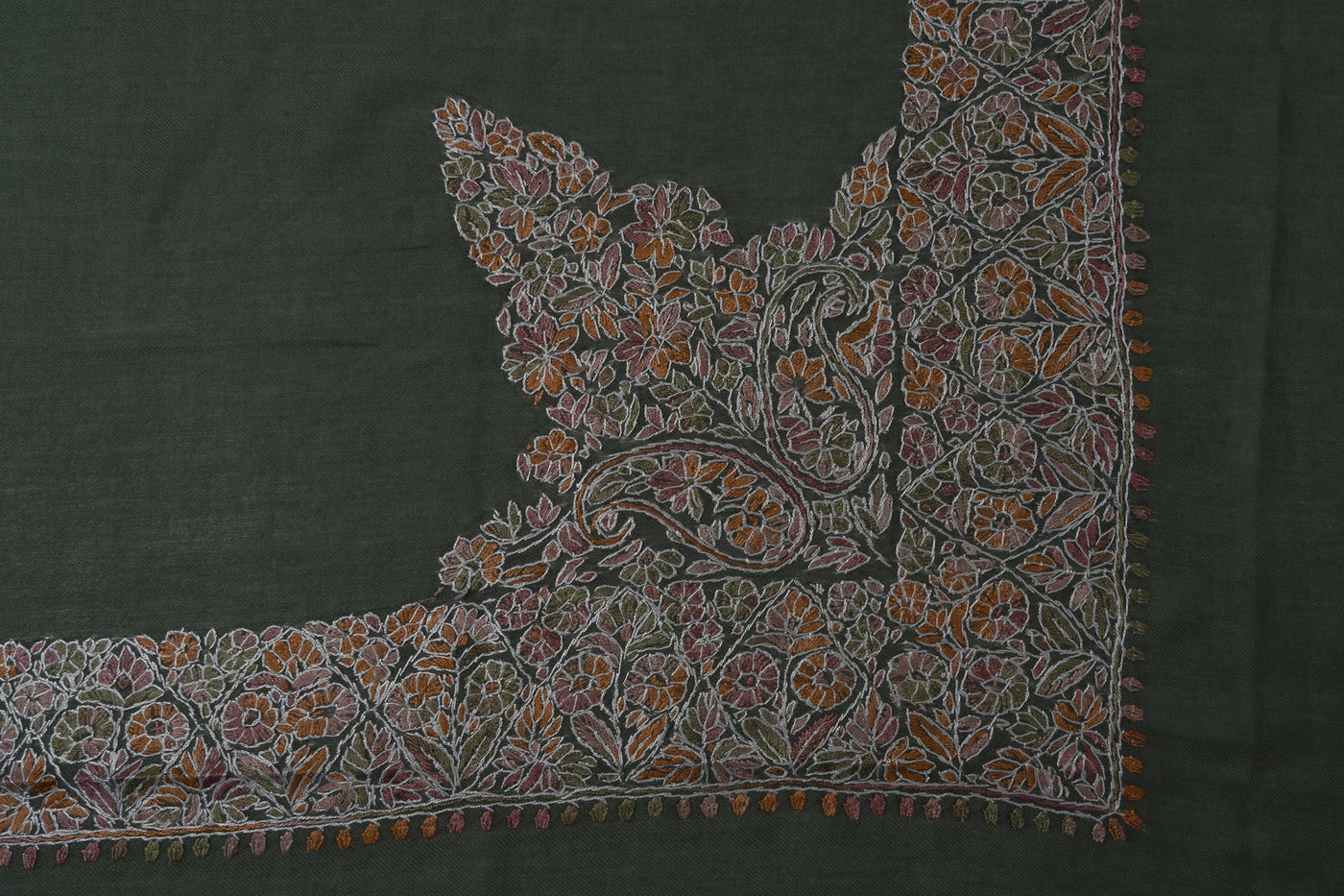 Forest Bloom Rumal — Sozni Hand Embroidered