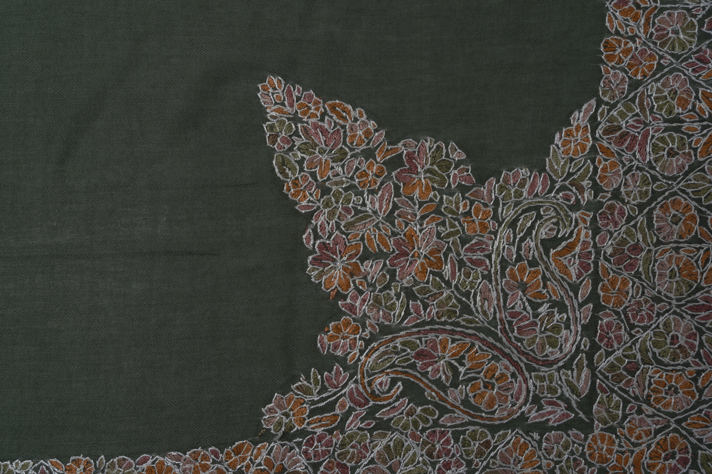 Forest Bloom Rumal — Sozni Hand Embroidered