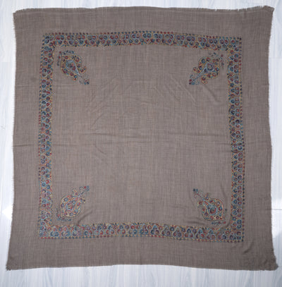 Ash Gold Rumal — Sozni Hand Embroidered