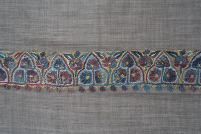 Ash Gold Rumal — Sozni Hand Embroidered