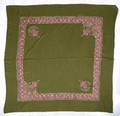 Olive Rose Rumal — Sozni Hand Embroidered