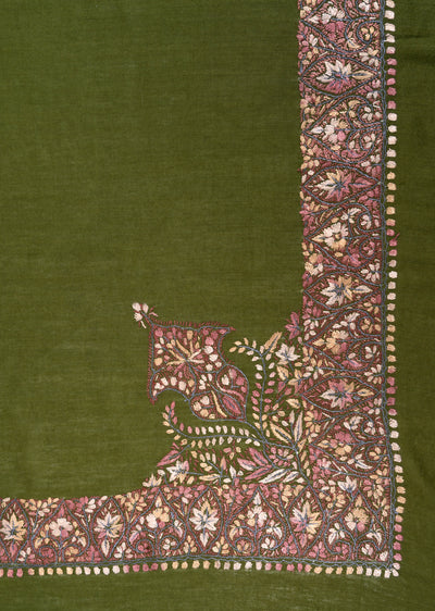 Olive Rose Rumal — Sozni Hand Embroidered