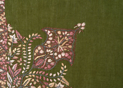 Olive Rose Rumal — Sozni Hand Embroidered