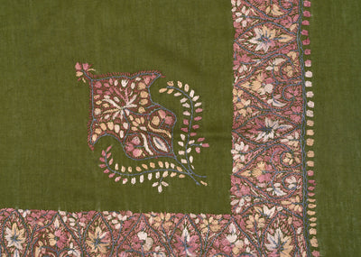 Olive Rose Rumal — Sozni Hand Embroidered