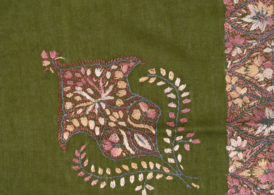Olive Rose Rumal — Sozni Hand Embroidered