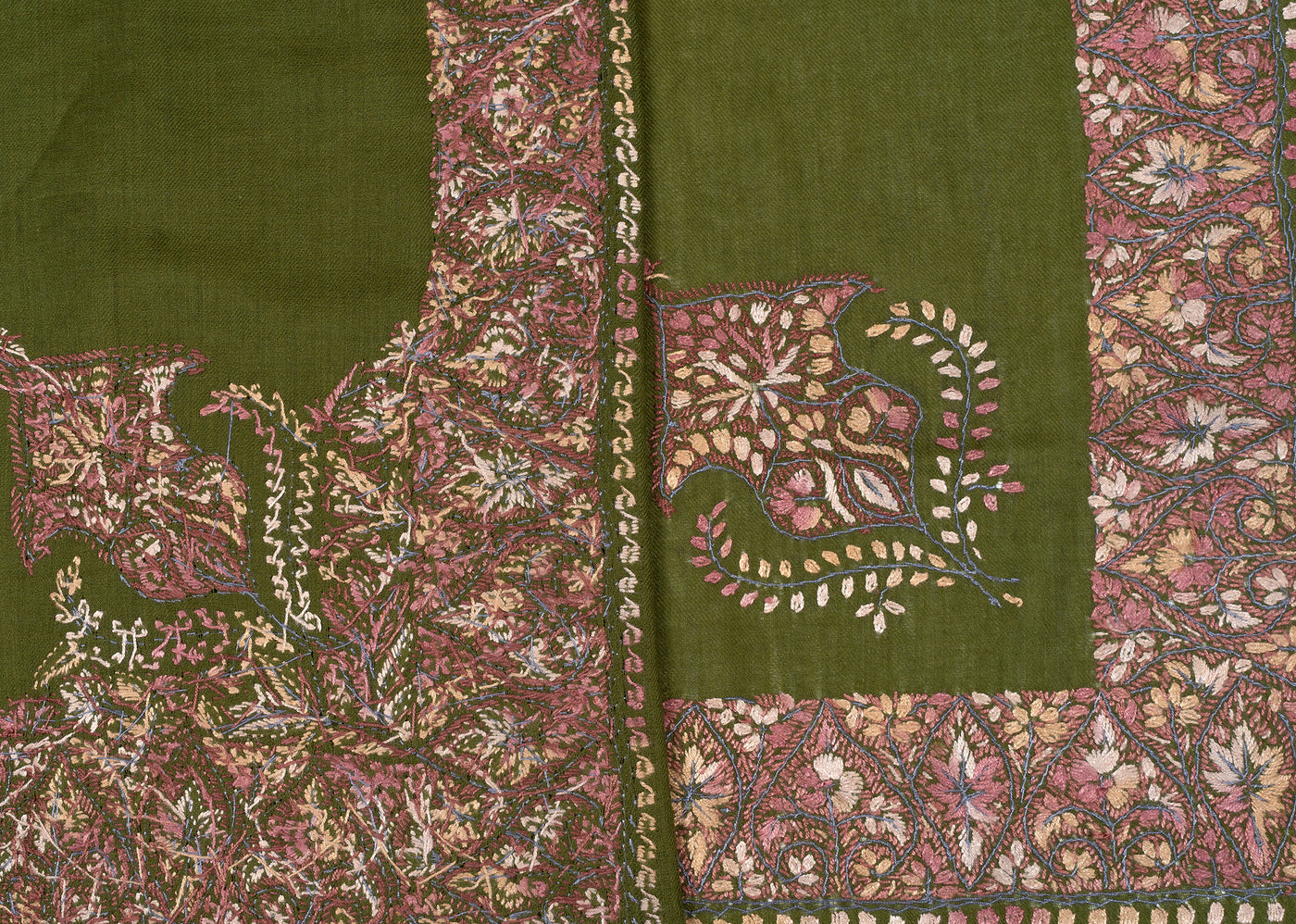 Olive Rose Rumal — Sozni Hand Embroidered