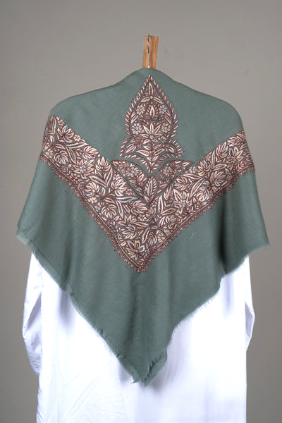 Pearl Sage Rumal — Sozni Hand Embroidered