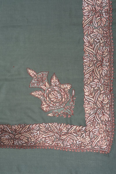 Pearl Sage Rumal — Sozni Hand Embroidered