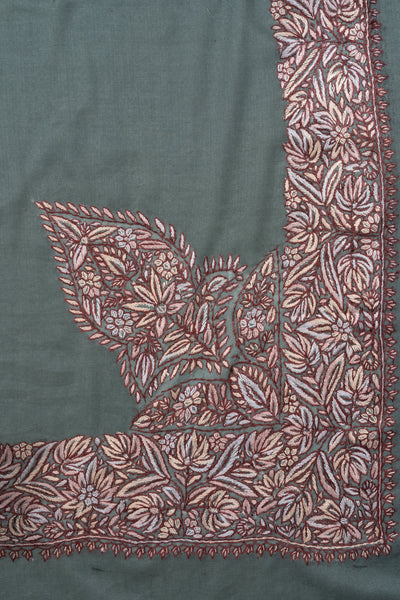 Pearl Sage Rumal — Sozni Hand Embroidered