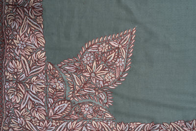 Pearl Sage Rumal — Sozni Hand Embroidered