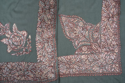 Pearl Sage Rumal — Sozni Hand Embroidered