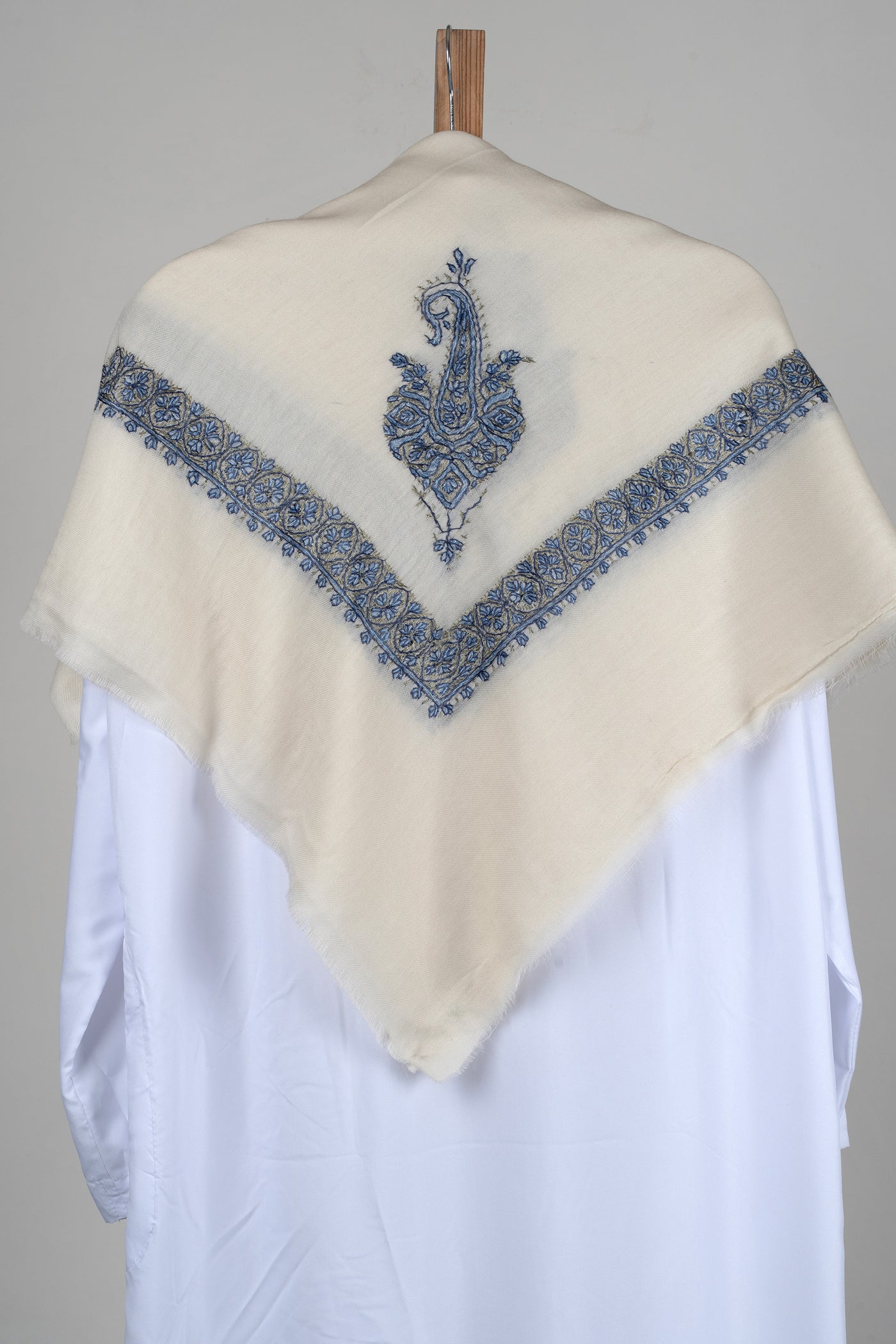 Ivory Autumn Rumal — Sozni Hand Embroidered