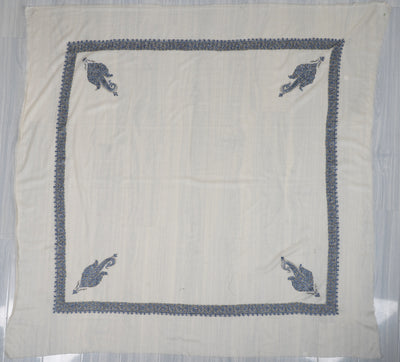 Ivory Autumn Rumal — Sozni Hand Embroidered