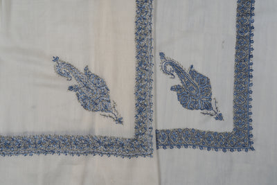 Ivory Autumn Rumal — Sozni Hand Embroidered