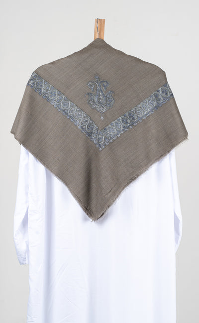 Stone Silver Rumal — Sozni Hand Embroidered