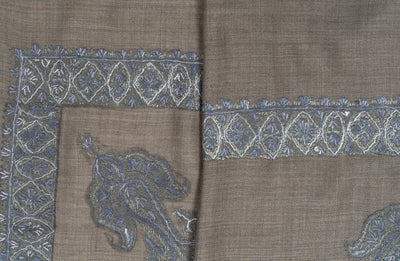 Stone Silver Rumal — Sozni Hand Embroidered
