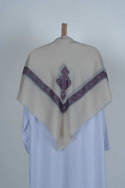 Ivory Plum Rumal — Sozni Hand Embroidered