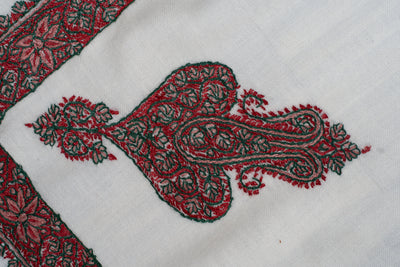 Ivory Ruby Rumal — Sozni Hand Embroidered