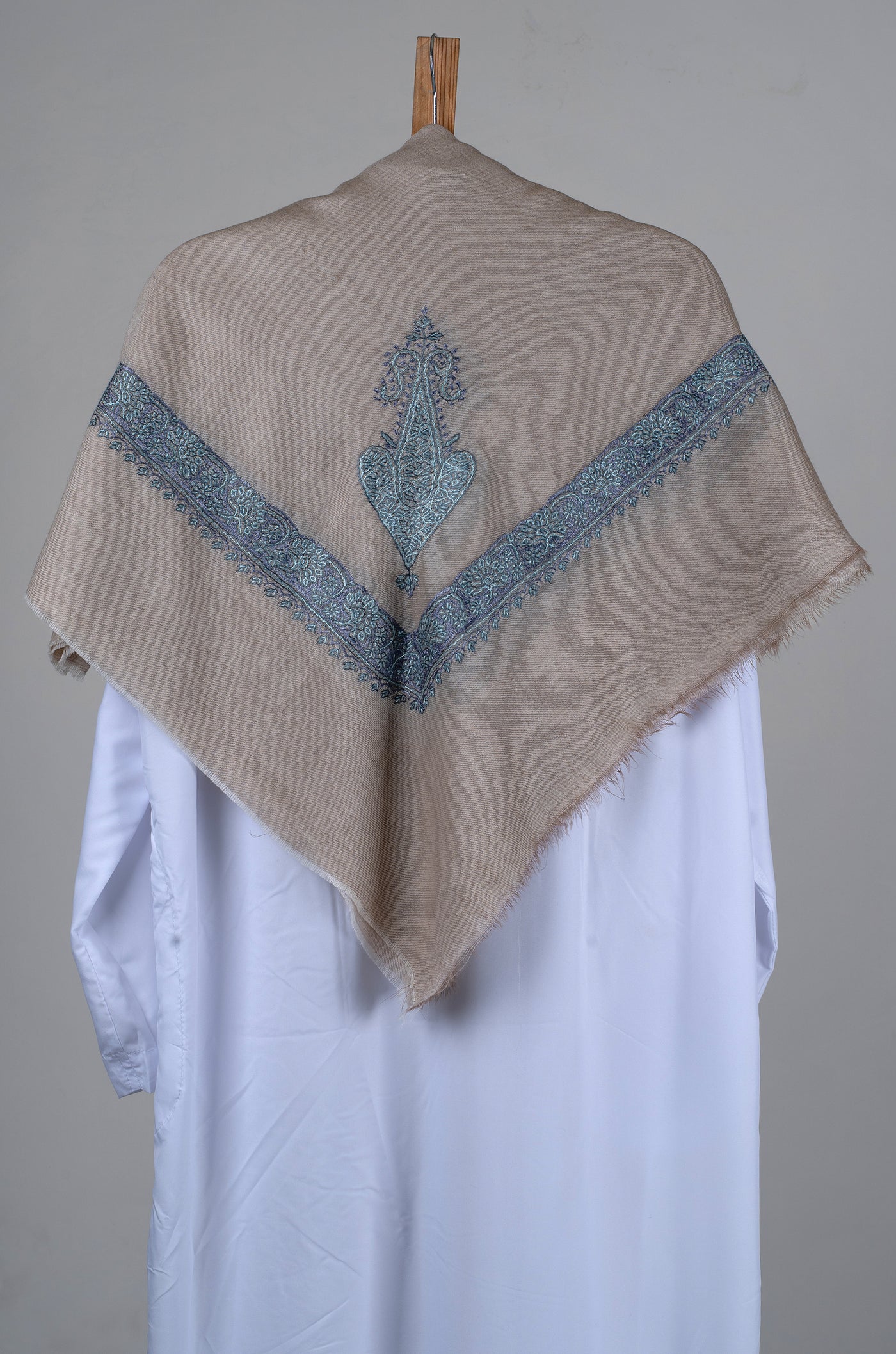 Sand Azure Rumal — Sozni Hand Embroidered